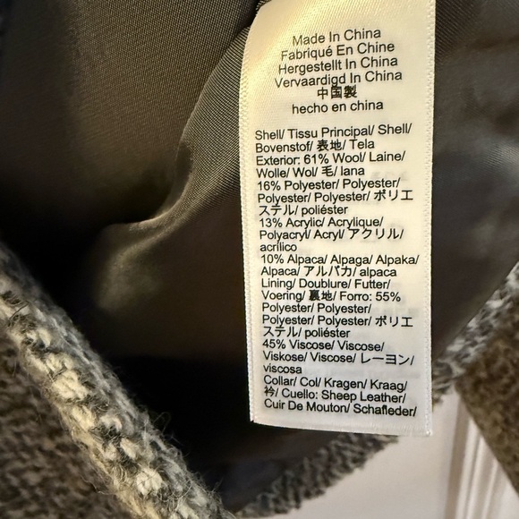 NWT Madewell Leather Collar Gray Textured Tweed Field Jacket, Size L - Picture 10 of 10